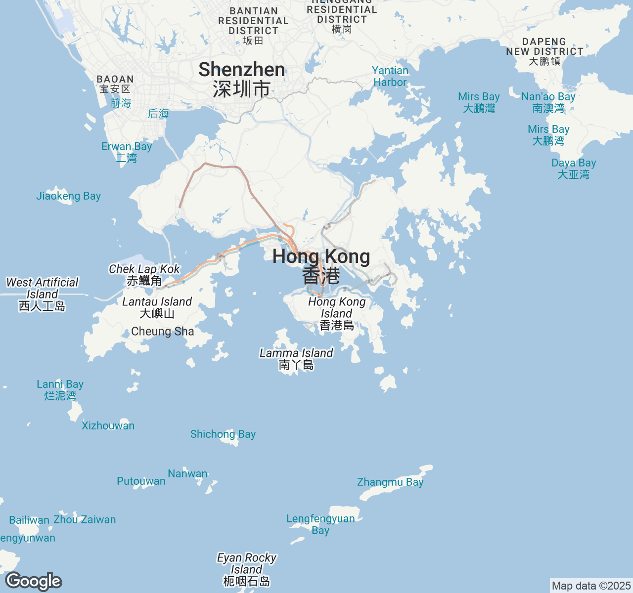 Map of Hong Kong